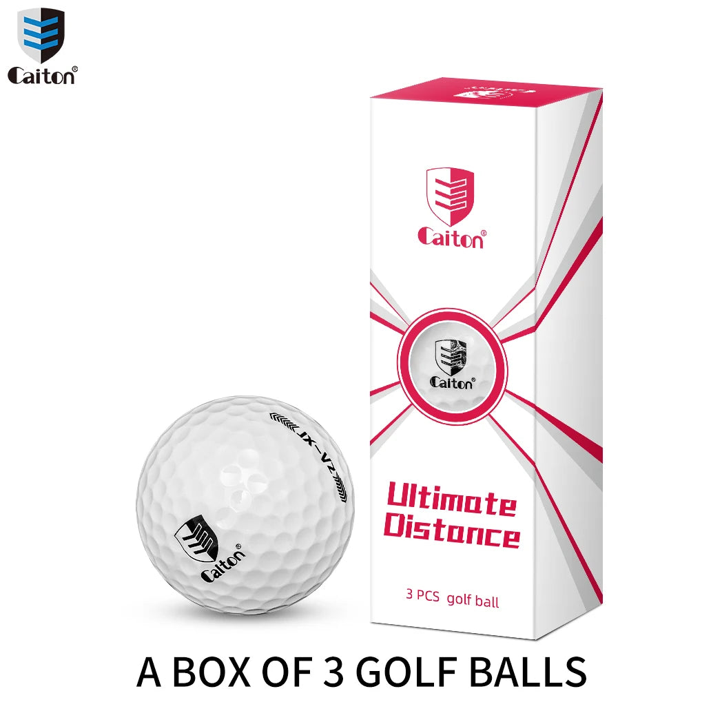 Caiton - Ultra-long distance golf ball, double core, aerodynamic design, flight increased by 40 yards +, 12/6/3pcs（opt）