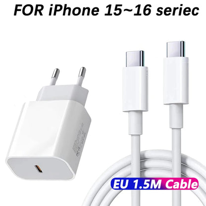 30W USB Type-C PD Fast Charger For iPhone 11-16 Pro Max Plus