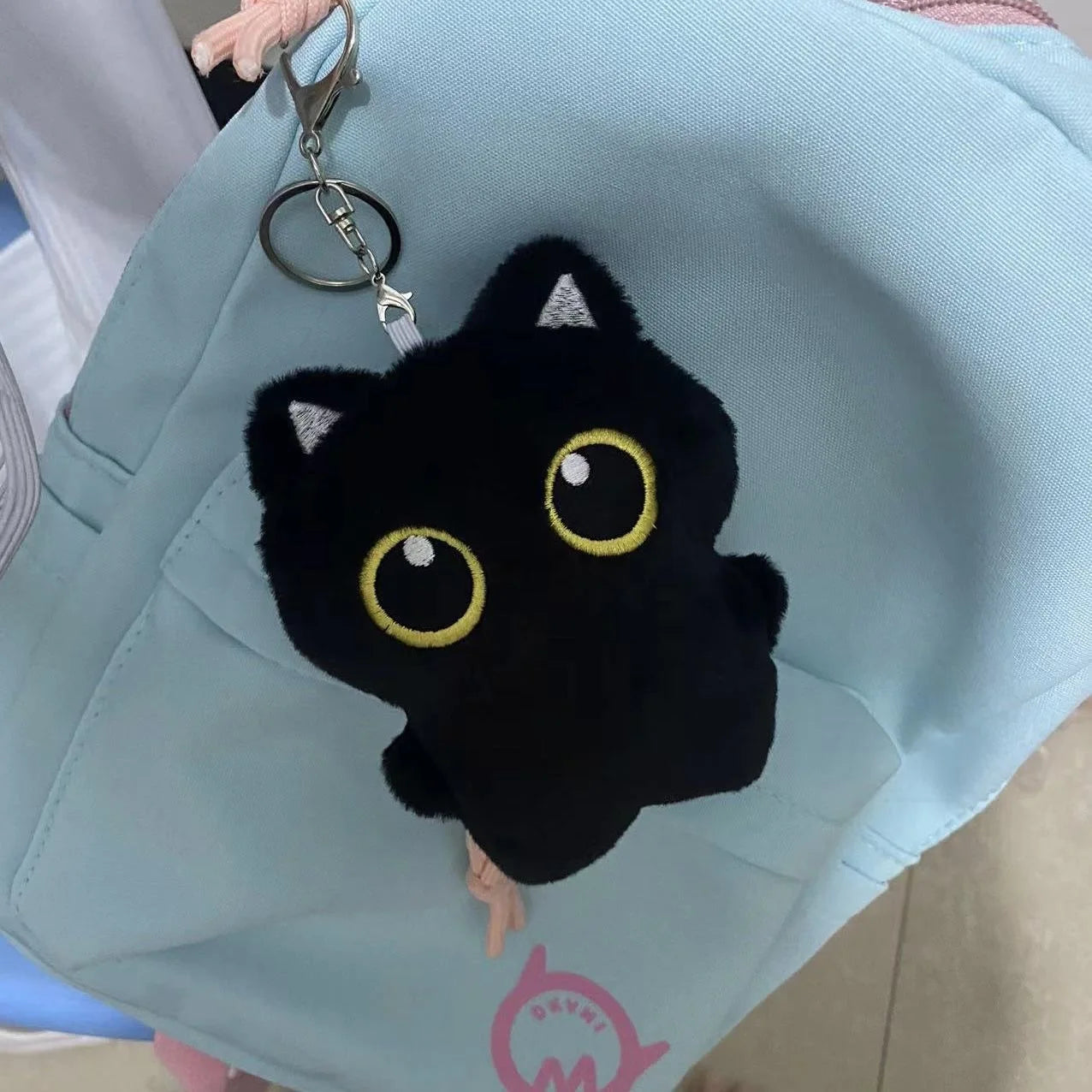 Mini Black Cat Plush Keychain – 10cm Soft Stuffed Toy Gift