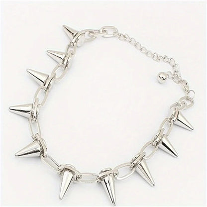 Punk Gothic Studded Rivet Spikes Necklace Choker Iron Alloy