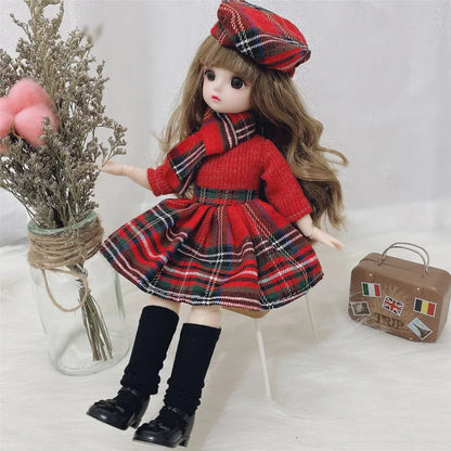 30cm Ball-Jointed Doll 12 Movable Joints 1-6 Scale With Dress Shoes Brown Eyes