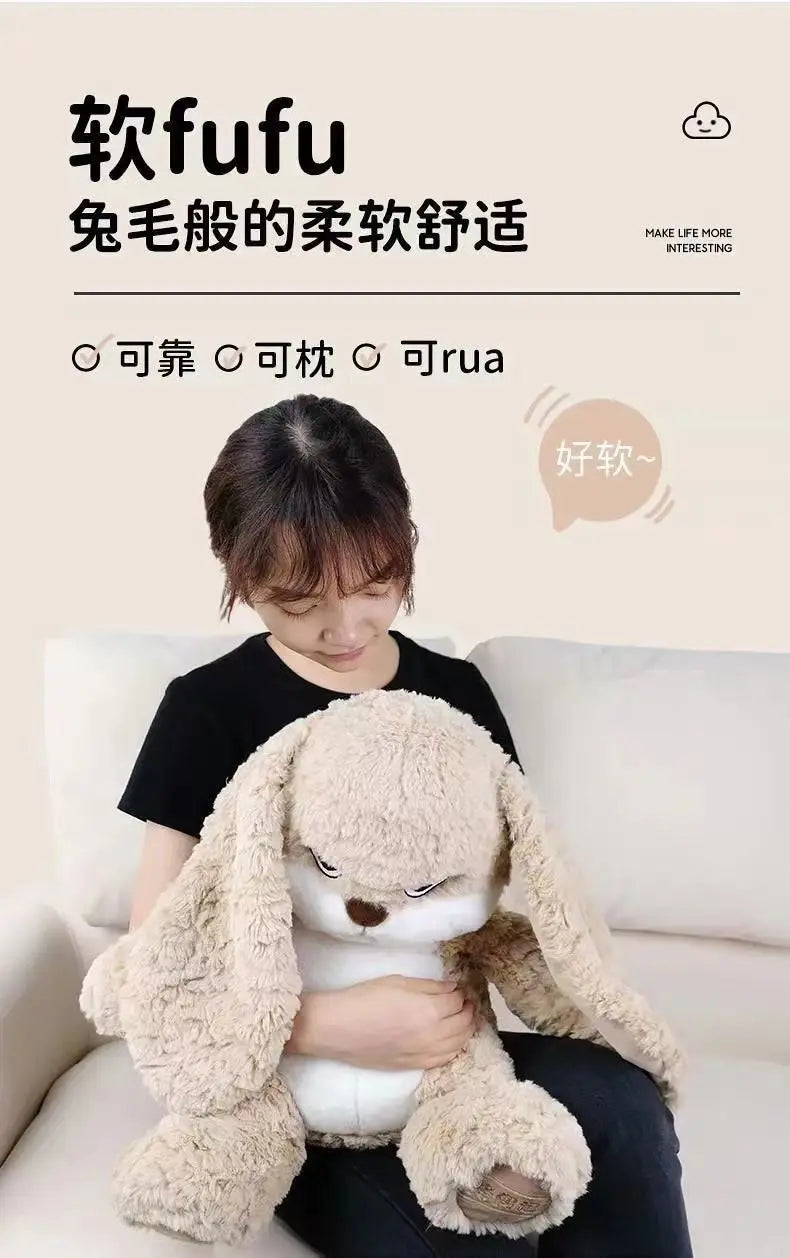 Large Size Angry Rabbit Plush Toy Cute Animal Plushie Doll Kawaii Stuffed Soft Toys Model Room Decor Birthday Gifts