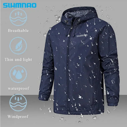 Men's Hooded Windproof Waterproof Polyester Jacket