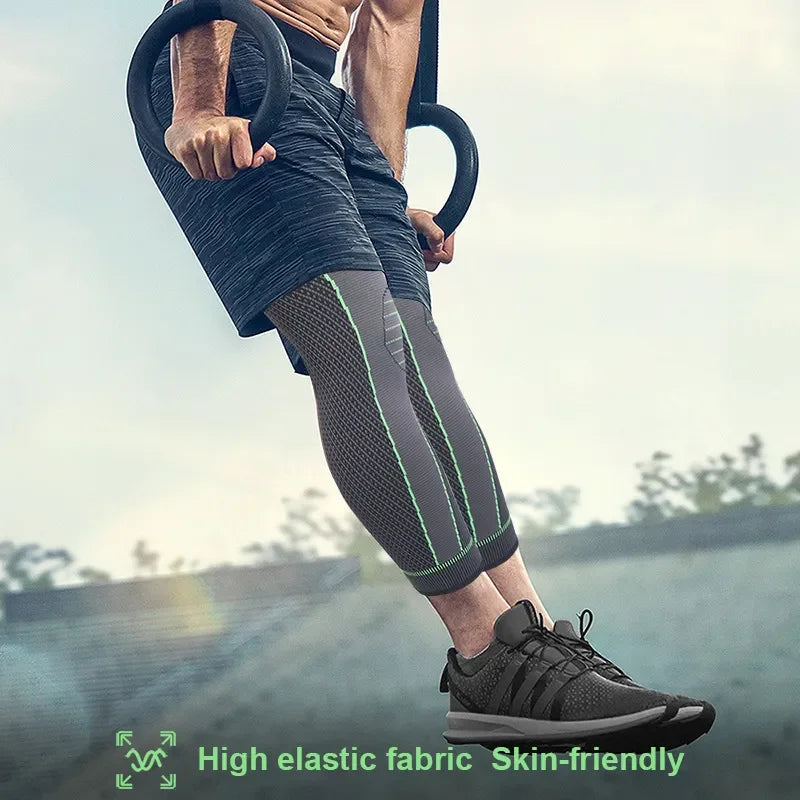 1/2 Pcs Compression Knee Pads Support Lengthen Stripe Sport Sleeve Arthritis Joint Pain Protector Elastic Kneepad Brace