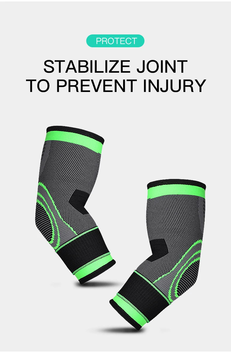 1 PC Elbow Support Elastic Gym Fitness Nylon Protective Pad Absorb Sweat Sports Safety Basketball Game Arm Sleeve Elbow Brace