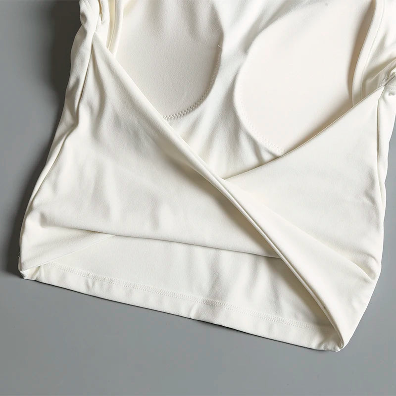 Sexy Short Backless Fixed Chest Pad Sports T-shirt Vest Women's Tight Fitting Quick Drying Slimming Yoga Suit Top Clothing