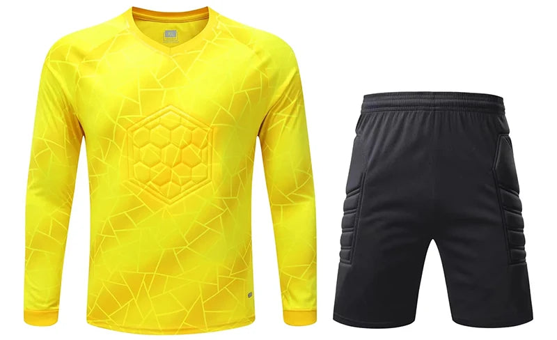 Men Kid 2024 Soccer Goalkeeper Uniform Protective Sponge Long Sleeve Football Training Goalkeeper Top Soccer Jersey Pants Custom
