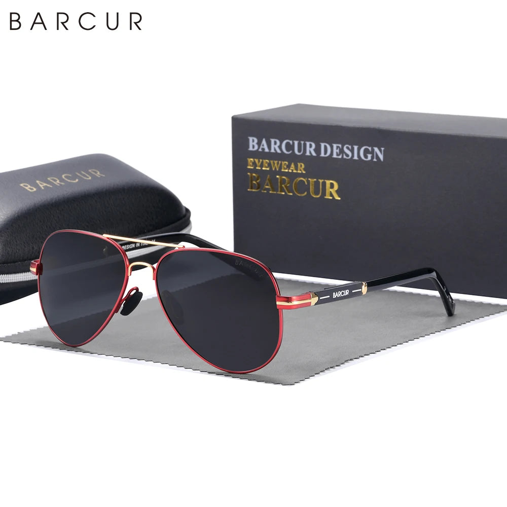 BARCUR Polarized Mens Sunglasses Pilot Sun Glasses for Men Accessories Driving Fishing Hiking Eyewear Oculos Gafas De Sol