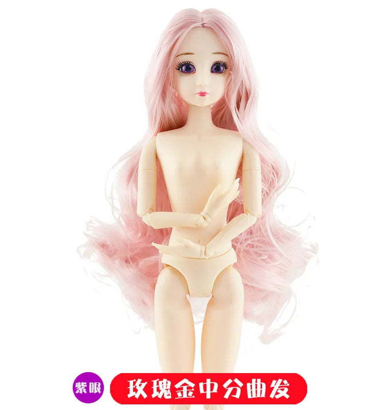 30cm Fashion Doll 1/6 BJD Dolls Body Make-up 3D Eyes Long Wig Hair Beautiful Princess Baby Girl Dolls DIY Toy for Girls