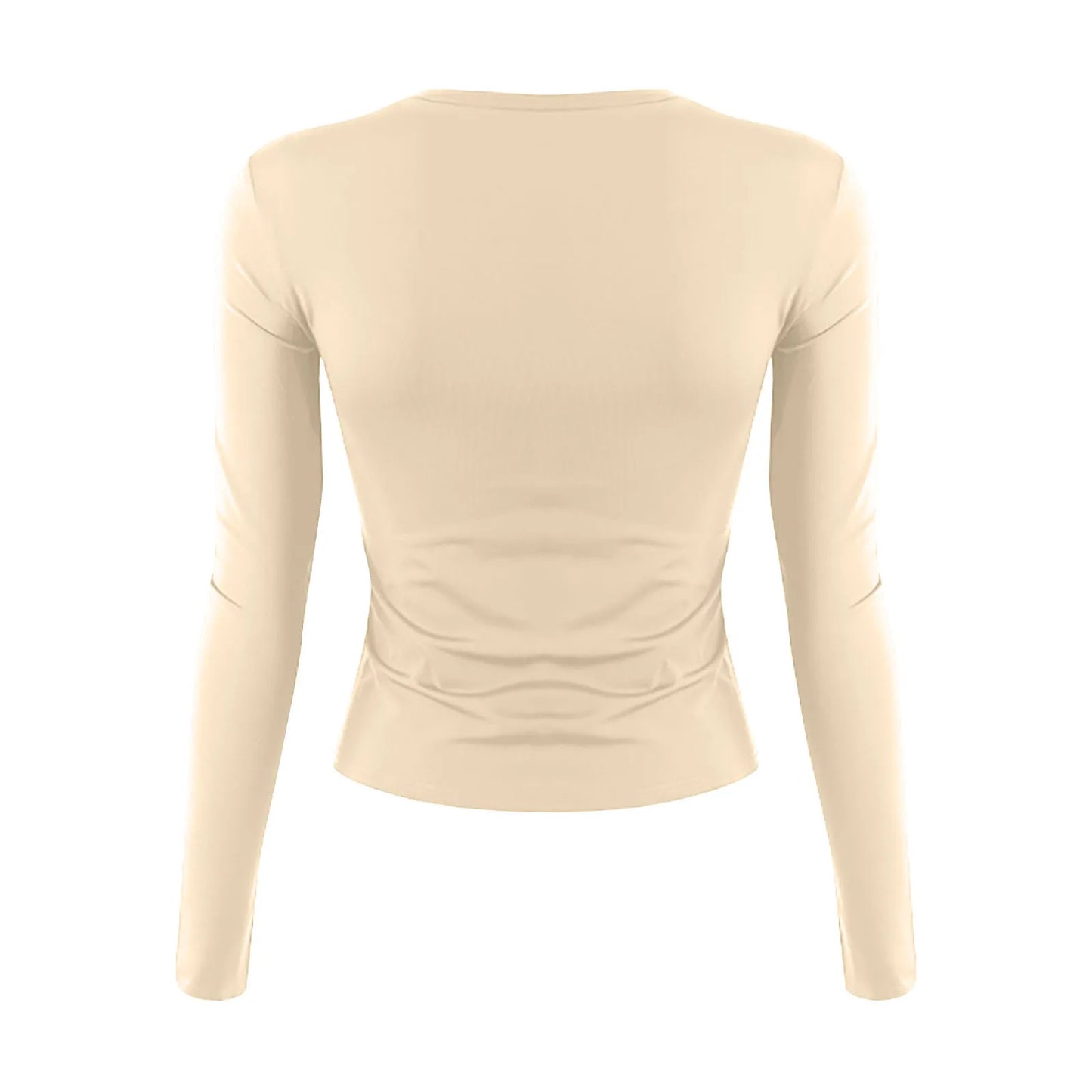 Women’s Cotton O-Neck Long Sleeve Cropped Top