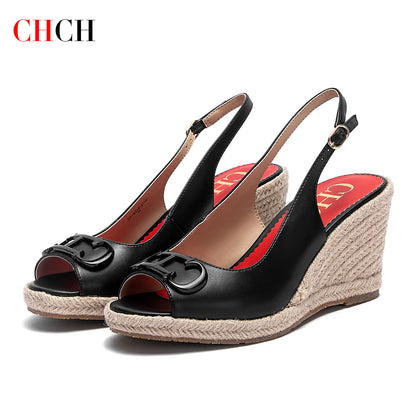 Women's Wedge Sandals Fish Mouth Open Toe Platform High Heel 8.5cm Summer Formal