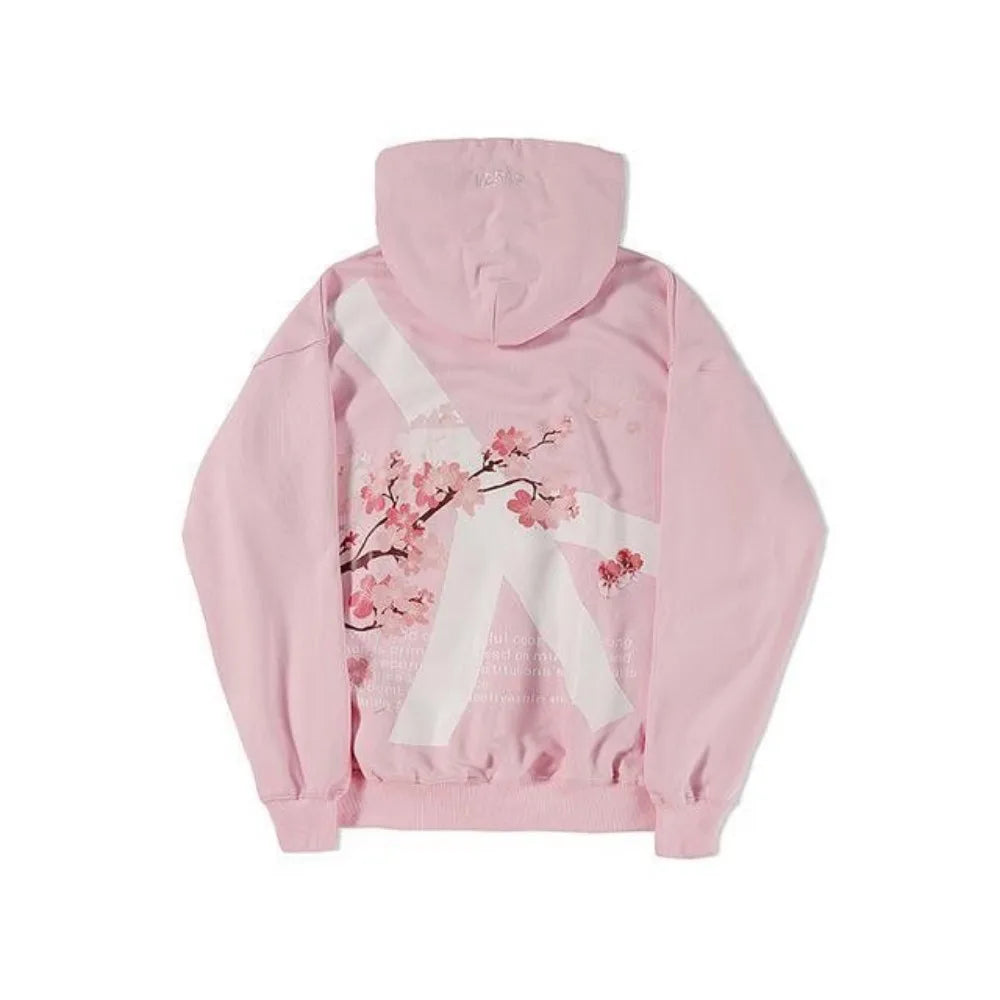 Streetwear Y2K Harajuku Cute Cherry Blossom Graphic Print Oversized Hoodie Gothic Casual Pullover Sweatshirt Men Women Clothing