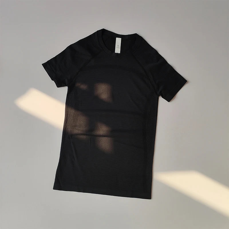 Sports Tops Quick-drying Ladies Fitness Running Yoga Short-sleeved Moisture-wicking Elastic Breathable Yoga Suit T-shirt