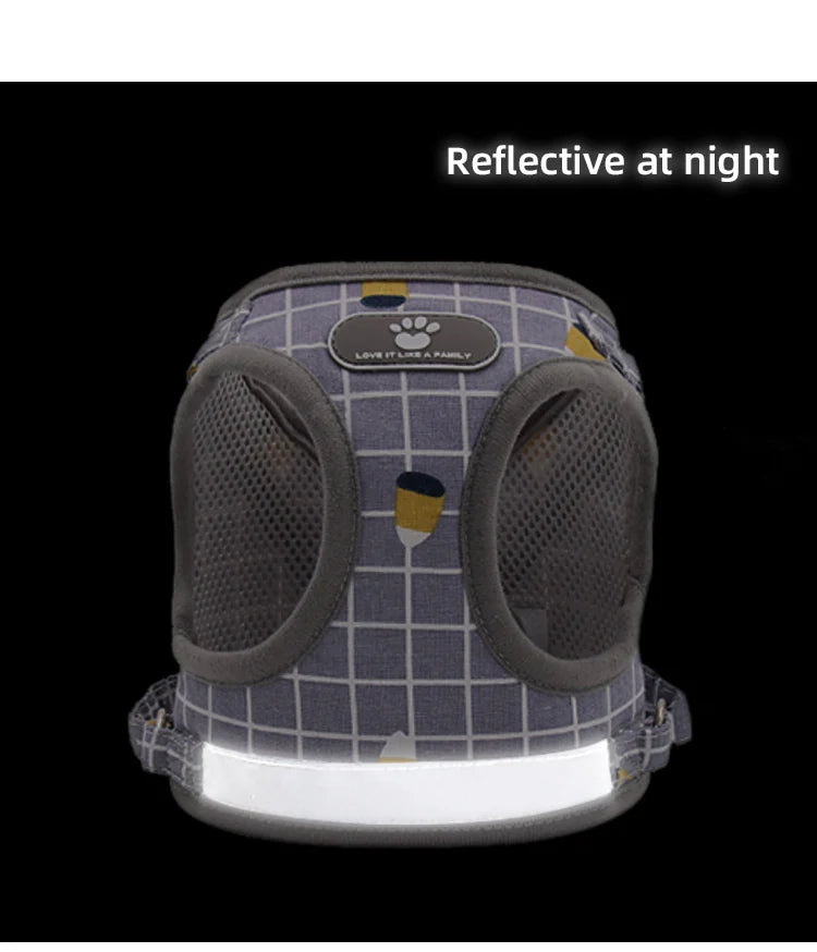 Pet Puppy Harness with Leash, Cat Collar, Breathable Dog Harness, Reflective Dog Leash, Poodle Pet Supplies