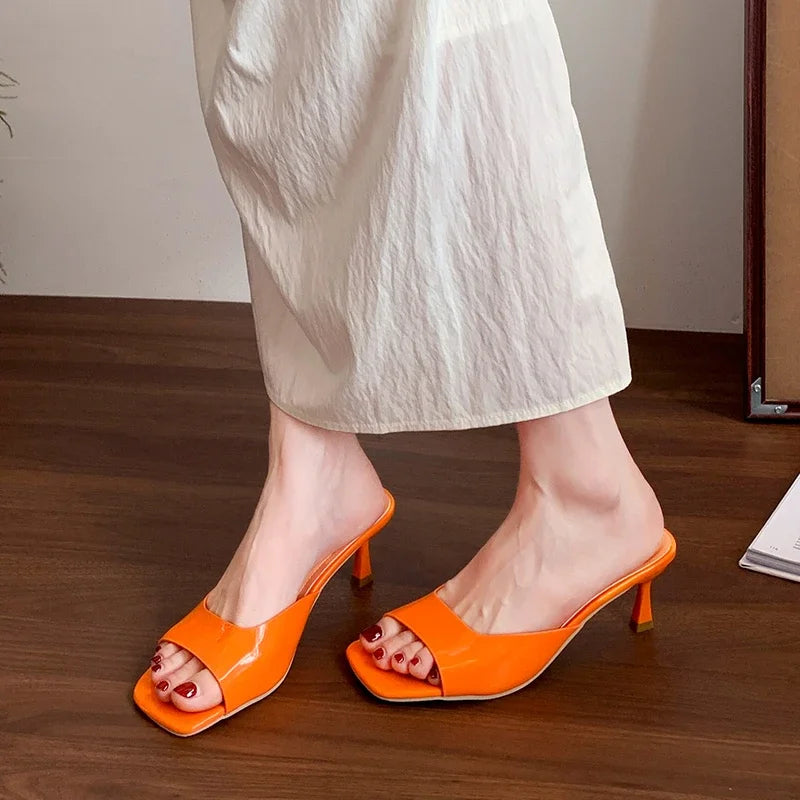 Women High Heel Sandals Summer New Fashion Square Toe Open Toe Women Elegant Casual Comfortable Black High Heel Sandals