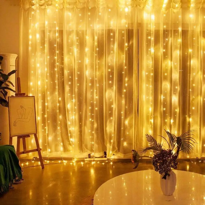 3/4/6M LED Curtain String Lights – USB Powered Fairy Garland with Remote Control, Christmas Festoon Lights for Bedroom, Home & Party Decoration