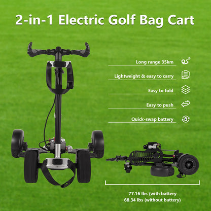 Electric Four Wheel Golf Cart 48V 14Ah Aluminum Alloy Black