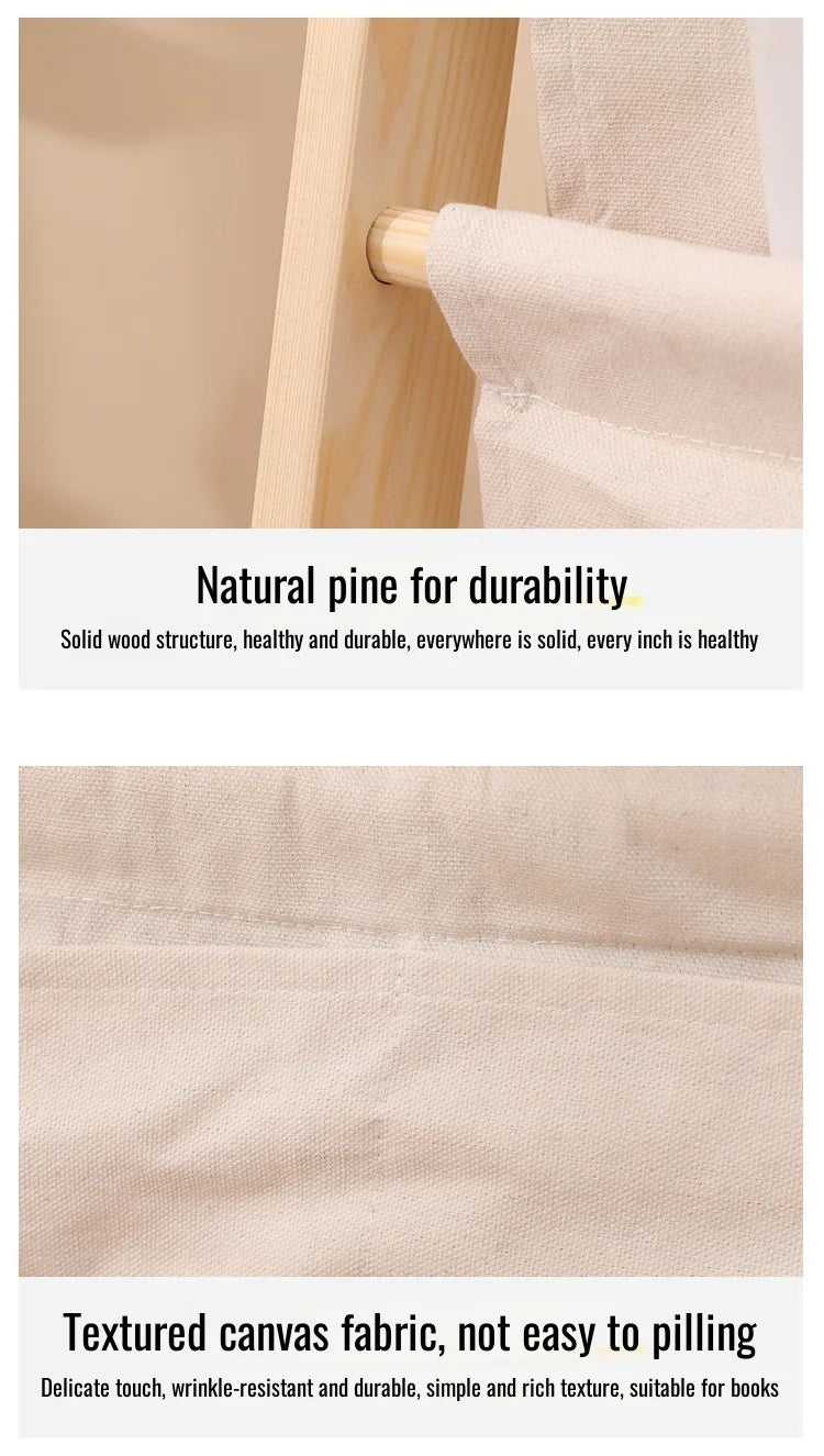 Wooden Movable Kids Bookshelf Multi-Layer Storage Bookcase Floor Standing Reading Shelf for Children's Books & Toys