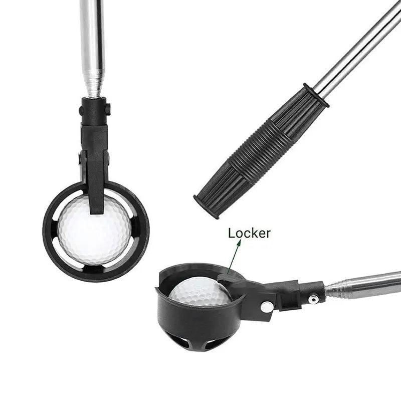 Retractable Golf Ball Picker Stainless Steel High Quality Portable Tools Telescopic Automatic Locking Picker Golf Ball Tools
