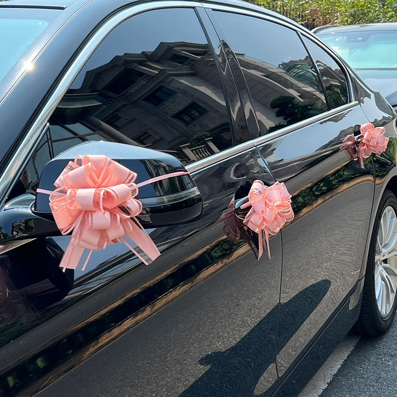 2/4/10Pcs Wedding Car Bow Ribbons Christmas Gift Wrap Packaging Decoration DIY Craft Flowers Birthday Party Supplies Valentines