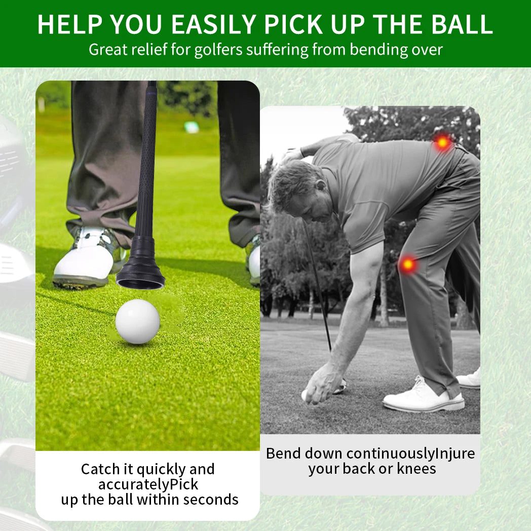 Caiton Park Golf Ball Retriever, Soft Rubber, Effortless Pickup, No Bending, Quick & Easy Installation, Essential Golf Accessory