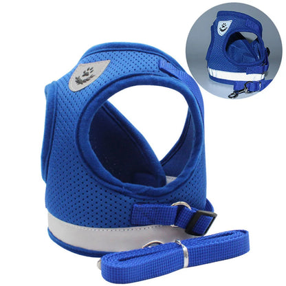 Adjustable Reflective Nylon Pet Harness And Leash Escape Proof
