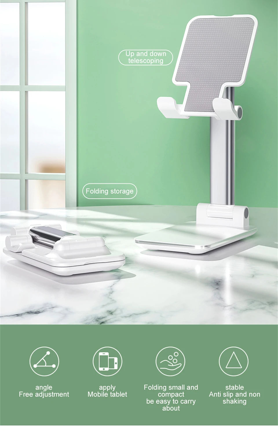 Desk Mobile Phone Holder Stand For iPhone 16 15 iPad Xiaomi Adjustable Desktop Tablet Holder Universal Table Cell Phones Stand