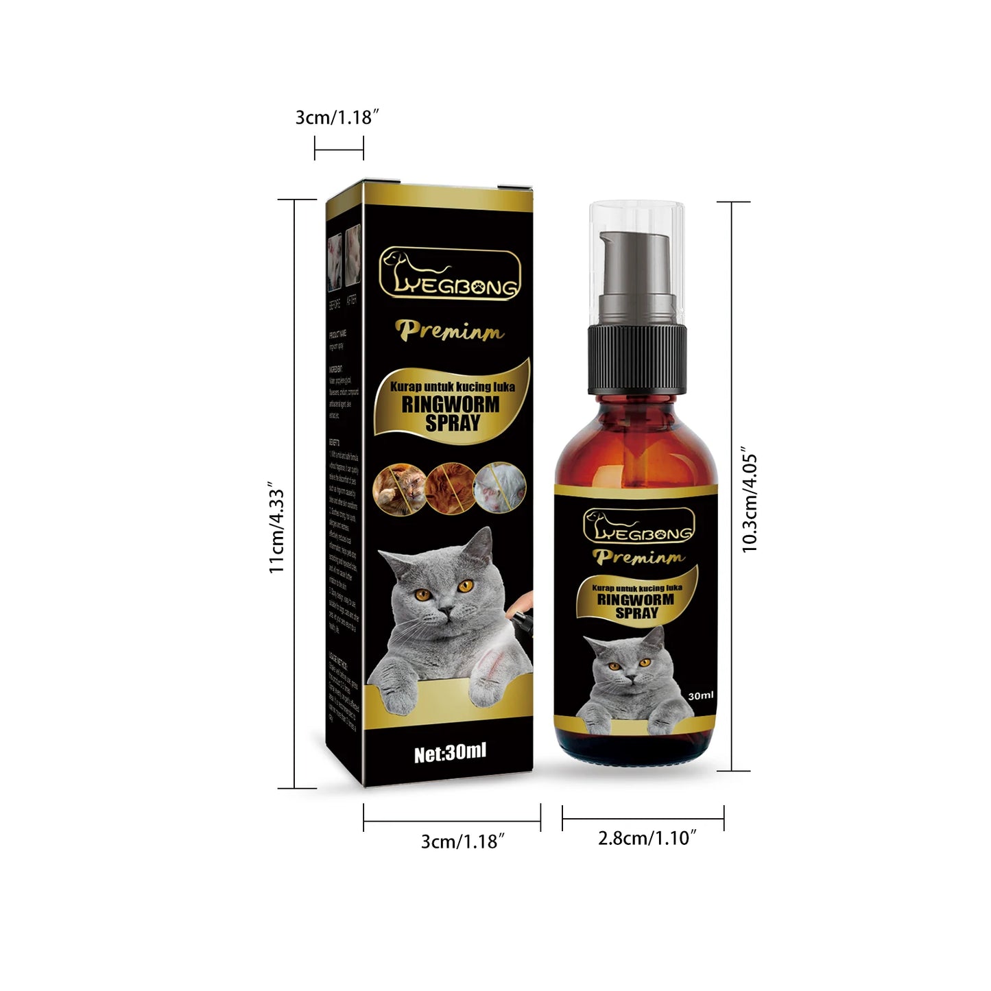 Pet Moss Spray Dogs Cats Relieve Itching Fur Regrowth Tick Lice Mite Remover Flea Killer Ringworm Treatment Pet Skin Care Liquid