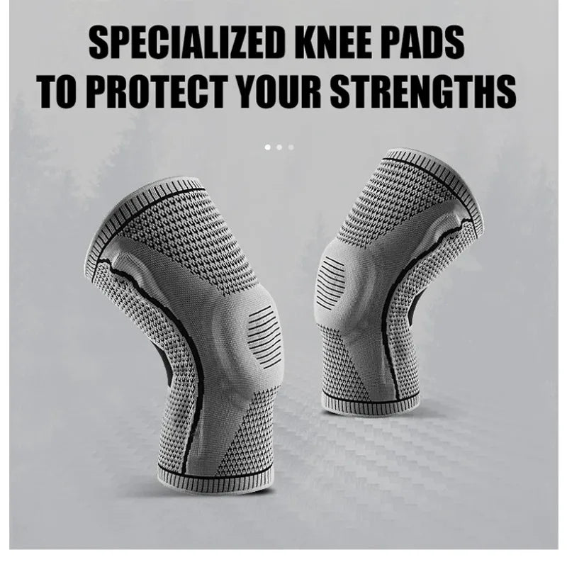 Men's Knitted Knee Pads for Outdoor Sports Basketball Fitness Running - Summer Lightweight Silicone Knee Support