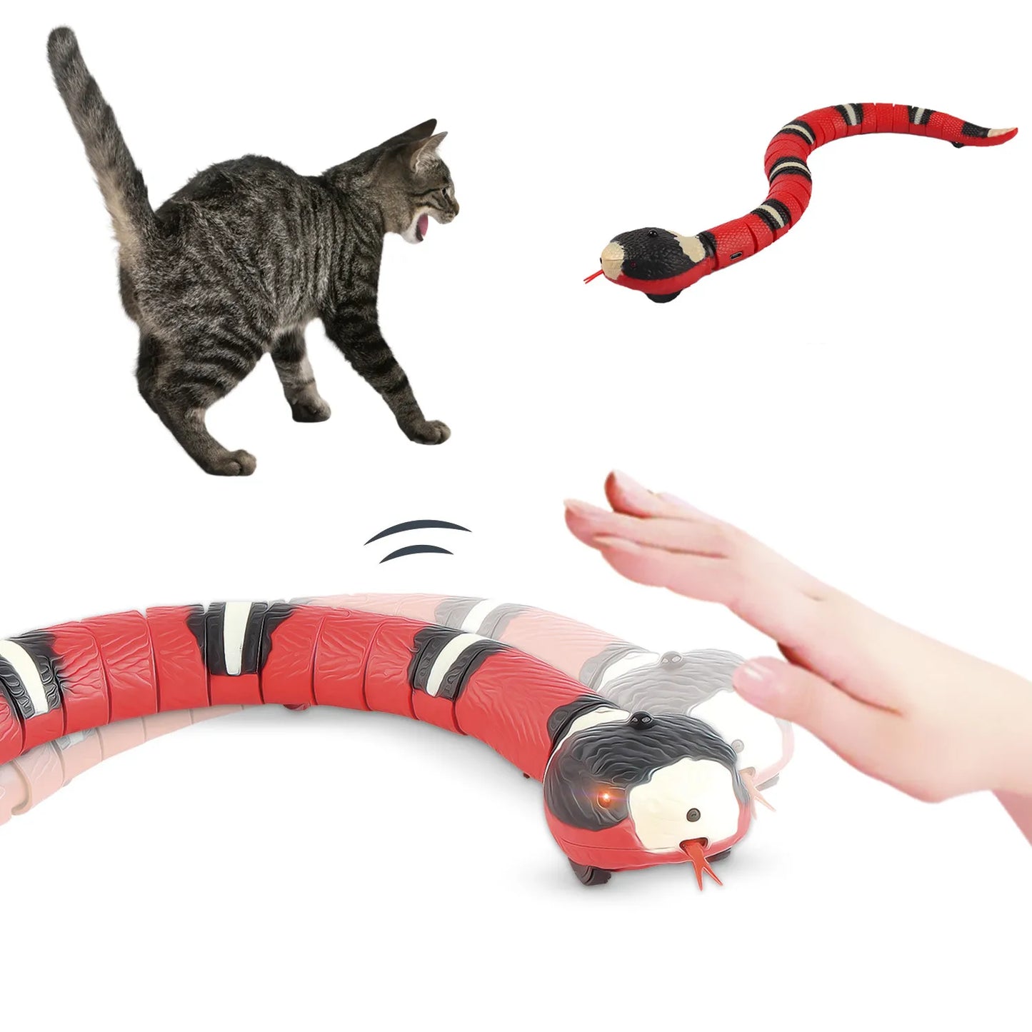 Smart Sensing Interactive Cat Toy – Automatic Snake Teaser for Cats & Dogs