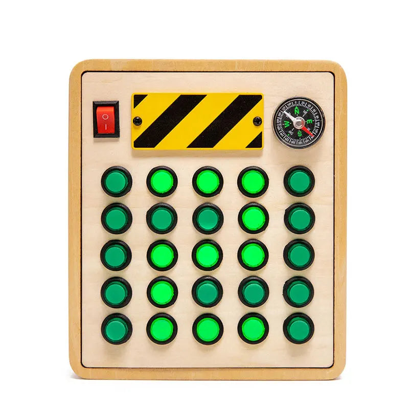 Montessori Busy Board Sensory Toys Wooden With LED Light Switch Control Board Travel Activities Children Games For 2-4 Years Old
