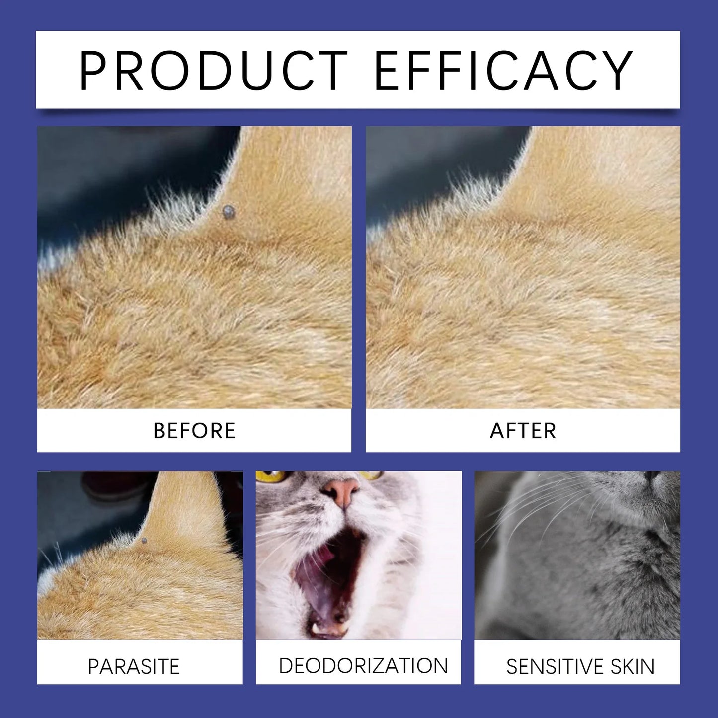 YEGBONG Pet Flea Repellent Deodorizing Spray for Dogs Cats Liquid Formula Anti Flea Body Odor Eliminator Long Lasting Daily Care