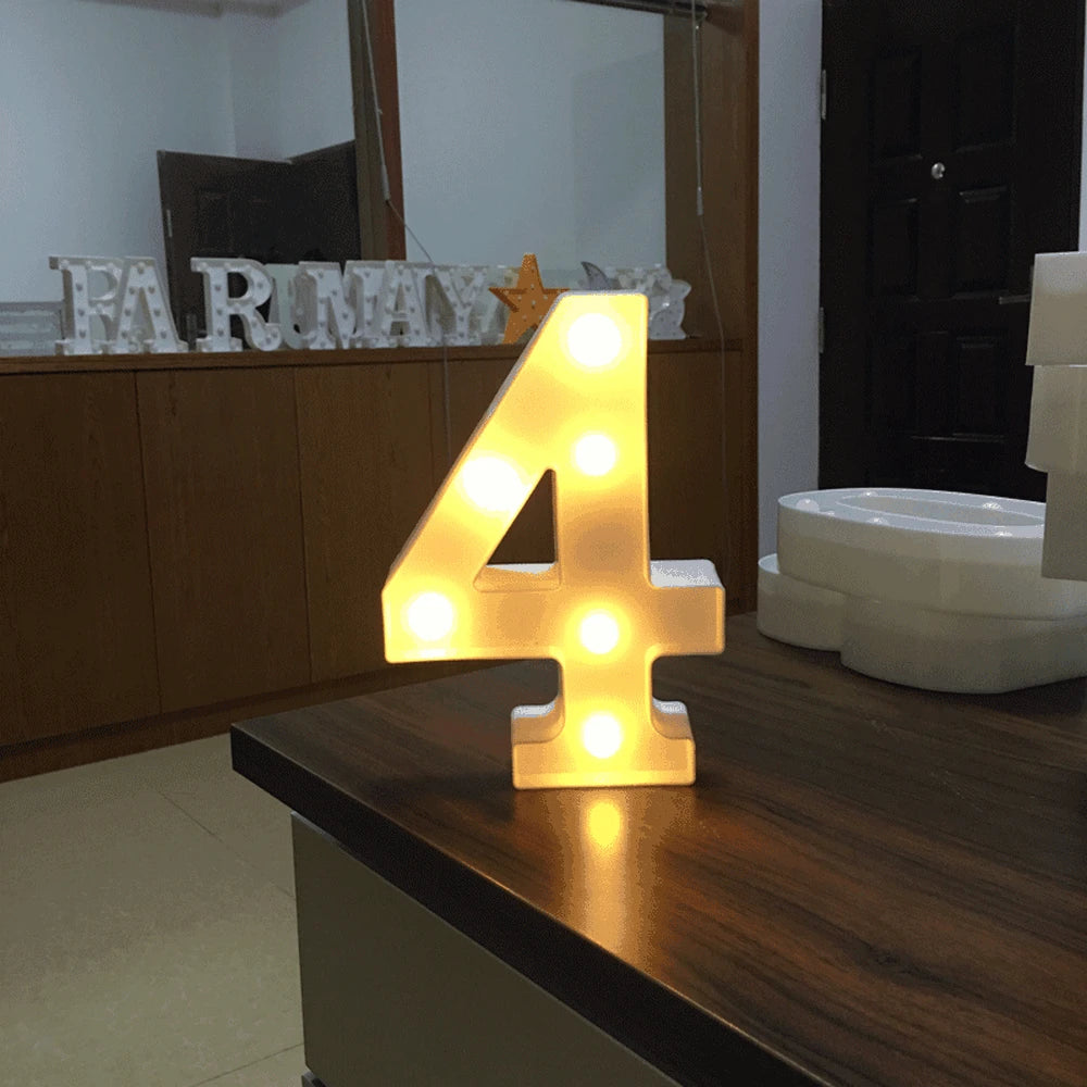 LED Letter and Number Light Set PVC Warm White Decor