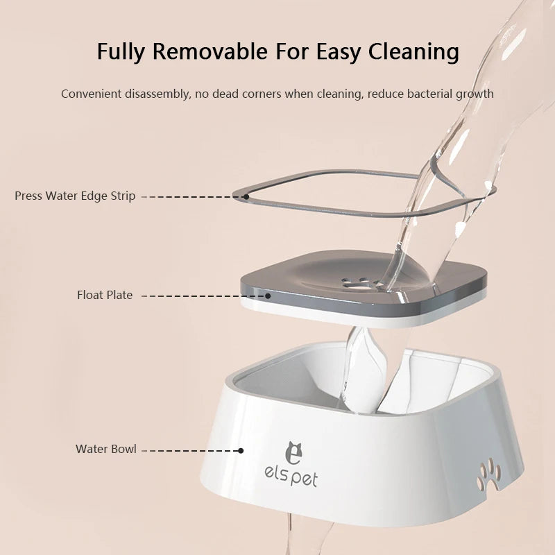 Pet Water Bowl Anti Spill Automatic Dog Bowl Vehicle Carried Floating Bowl Slow Wate