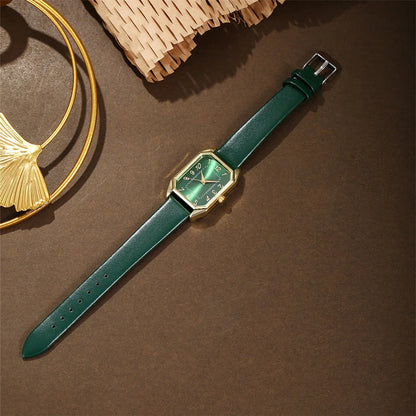 Fashionable Ladies Quartz Watch with Bracelet – Classic Square Design