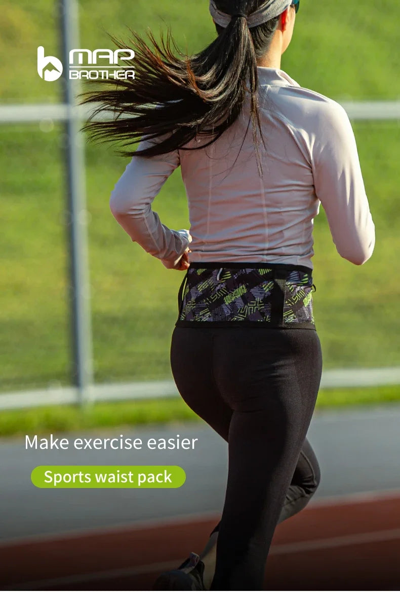 MAP BROTHER W1001 Woven Elastic Sports Waist Bag Pack Running Race Number Belt For Triathlon Marathon Cycling Mountaineering Bag