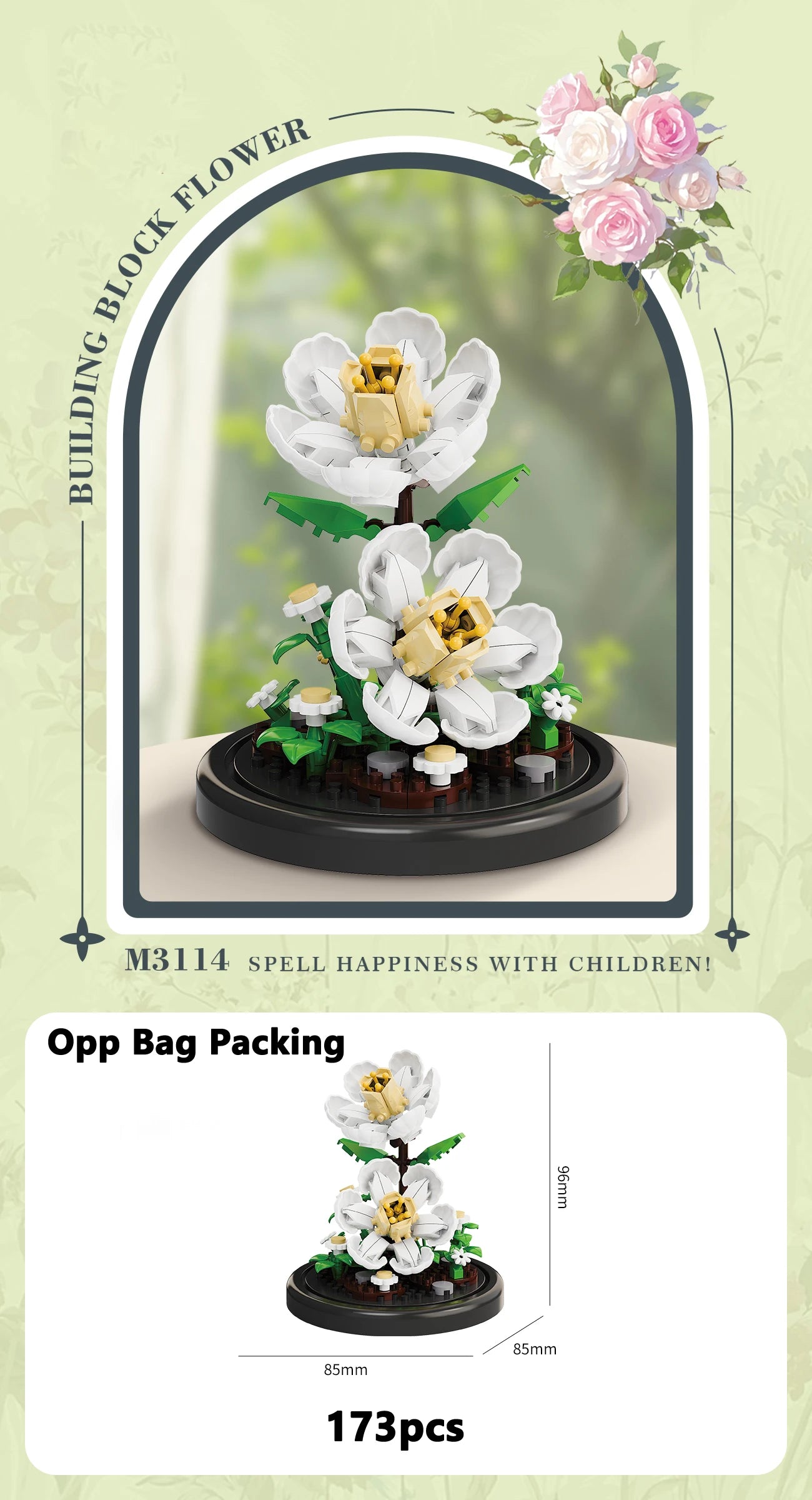 Eternal Flower Bouquet Bonsai – Micro Building Blocks Puzzle Toy for Kids, Birthday & Christmas Gifts