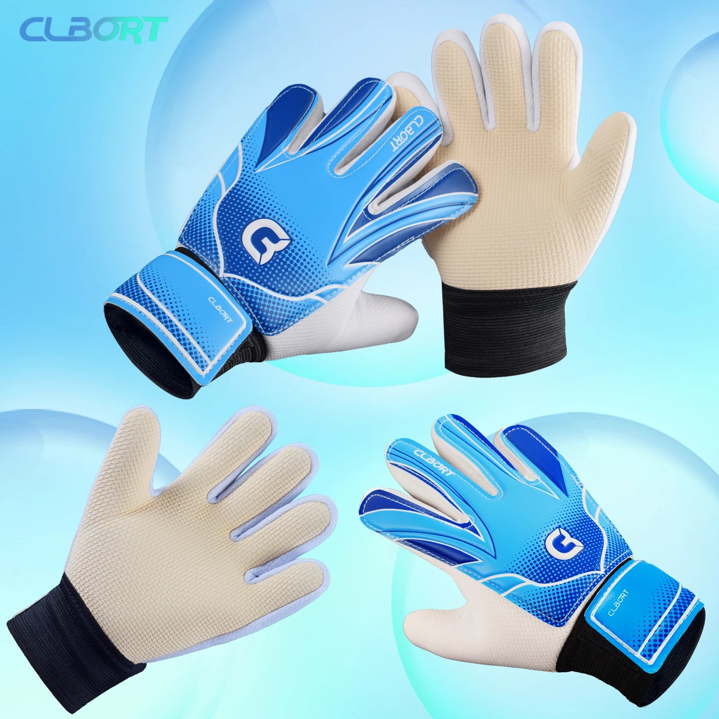 1 pair Non-Slip Soccer Goalie Gloves with Double Wrist Protection