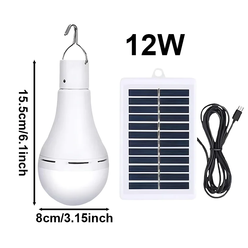 Solar-Powered Emergency LED Camping Light 7/9/12W With 1W Panel