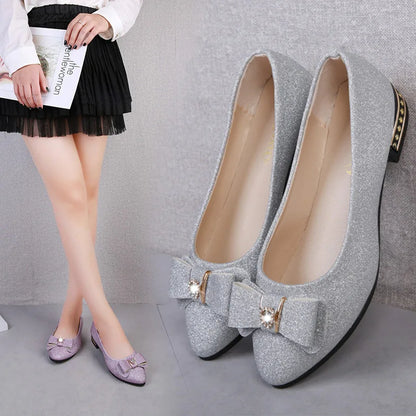 Women Bowknot Flat Shoes Slip-On Casual PU Insole Lined