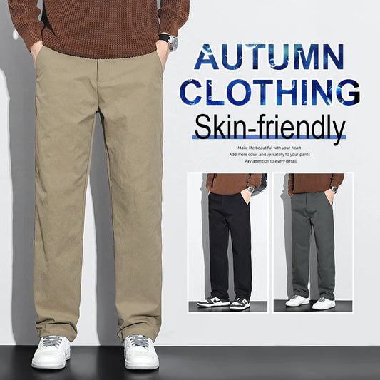 Men's Polyester Loose Straight Leg Wide Leg Pants Size 38 Autumn Winter