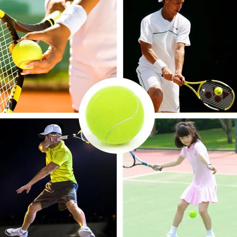 3pcs Professional Rubber Tennis Ball High Resilience Tennis Practice Ball for School Club Competition Training Exercises