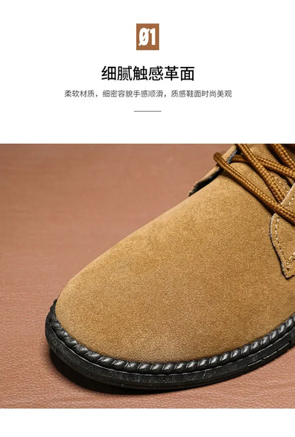 Men's Chelsea Boots Lace-Up Suede Black Ankle Boots