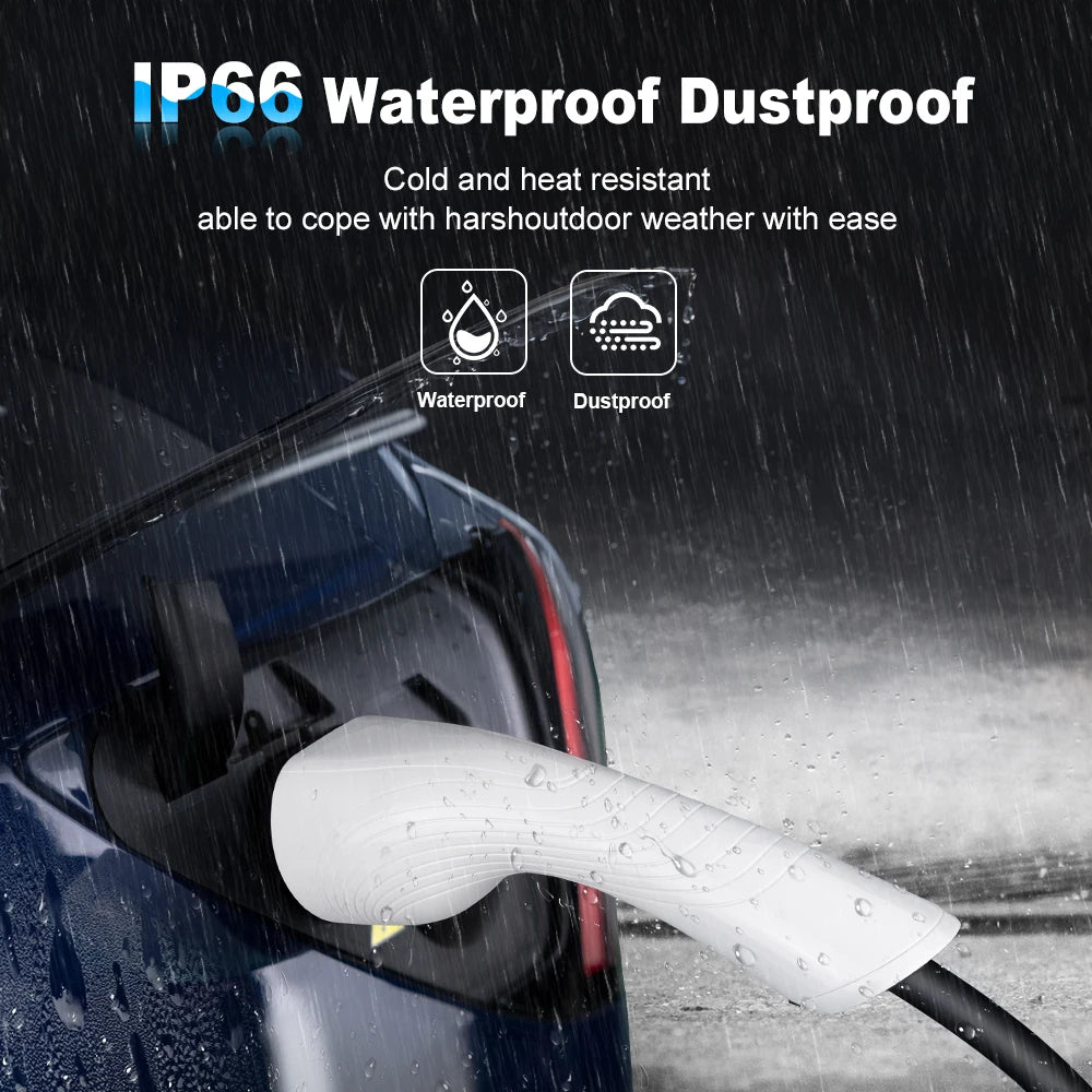 Electric Vehicle Portable Charger 16A 1-Phase 3.5KW Type 2 Plug 3.5m Cable