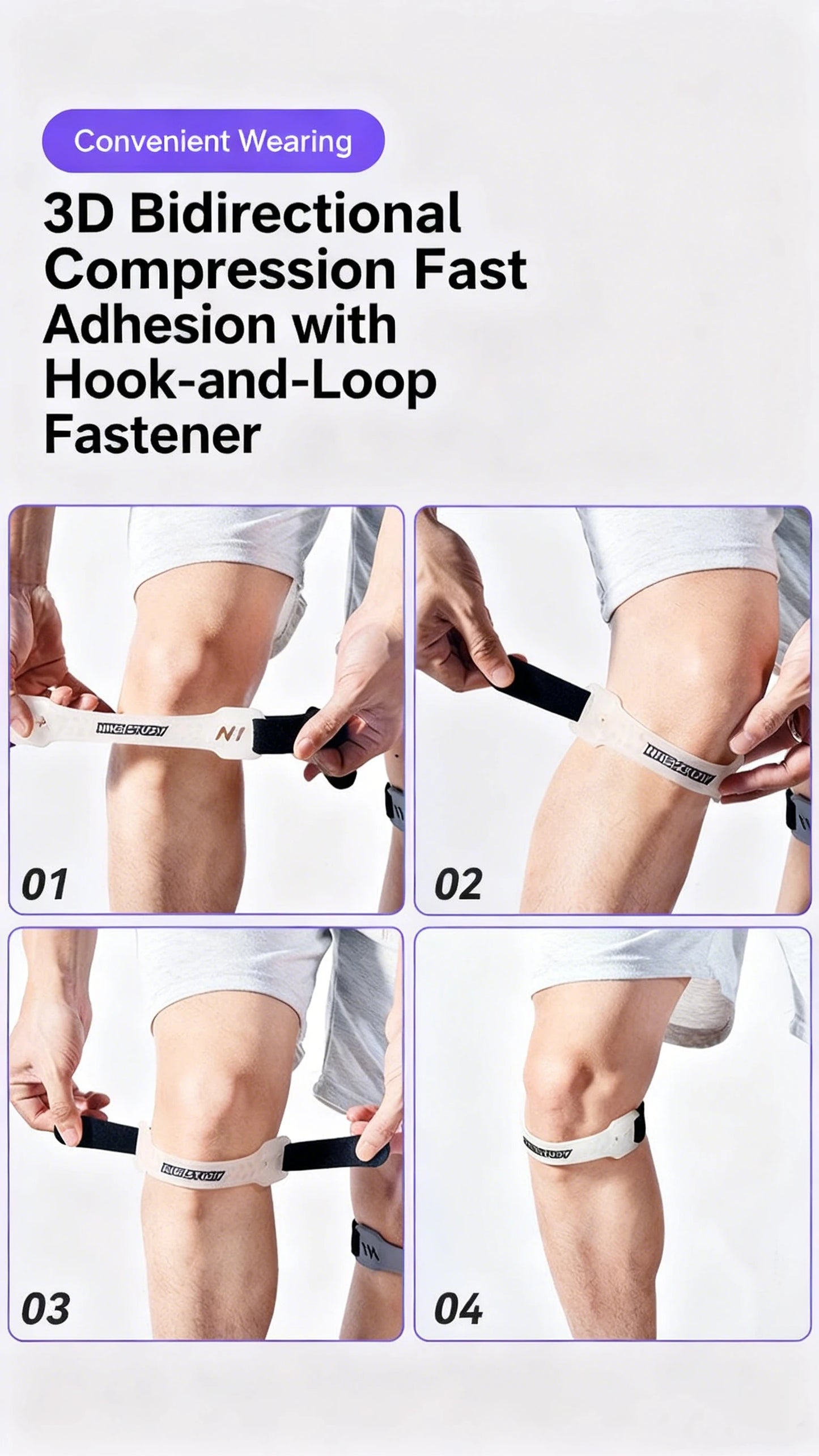 Adjustable PVC Knee Patellar Band Tendon Support Strape Brace Shock Absorption Compression Strap Pads Sport Protection