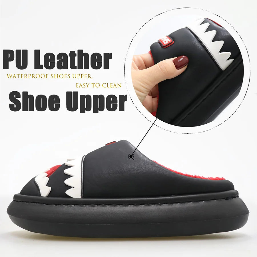 Men's Platform Slippers With Embroidered Cushion, Indoor House Shoes