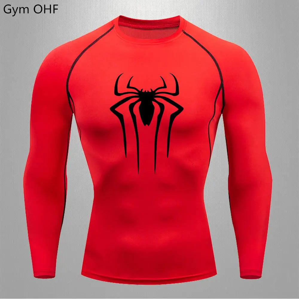 Spider Compression Shirt Mens Rashguard Fitness For Men Gym Sports T-Shirt Running Sweatshirt Outdoor Mountaineering Training