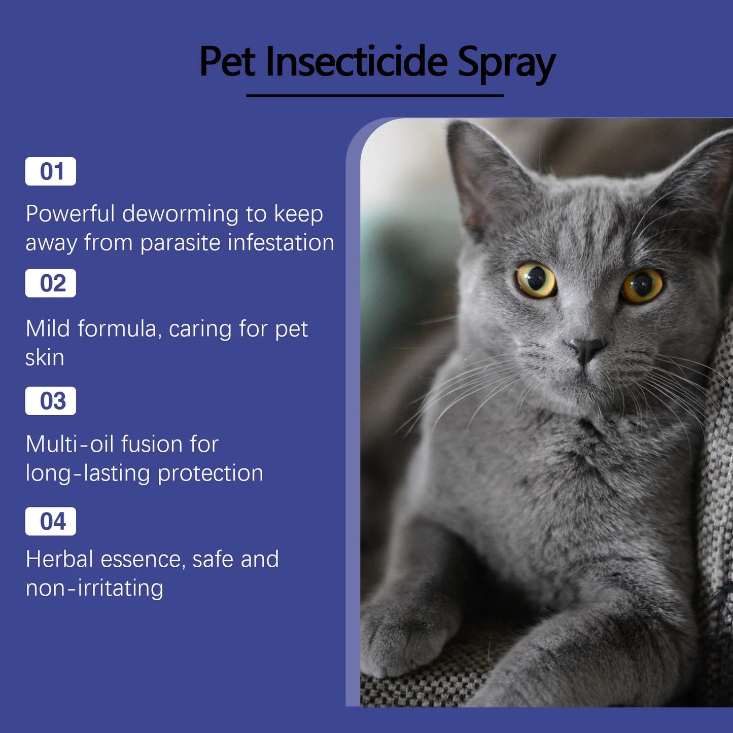 YEGBONG Pet Flea Repellent Deodorizing Spray for Dogs Cats Liquid Formula Anti Flea Body Odor Eliminator Long Lasting Daily Care