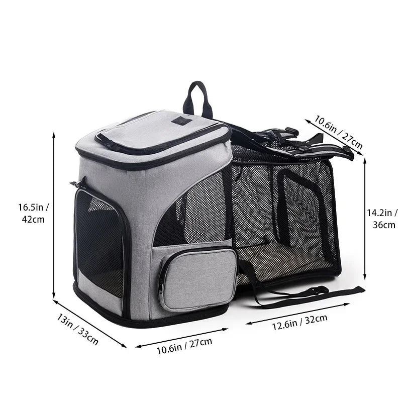 Breathable Pet Cat Carrier Backpack Foldable Expandable Large Capacity Creative Transport Travel Bag for Cats Dogs