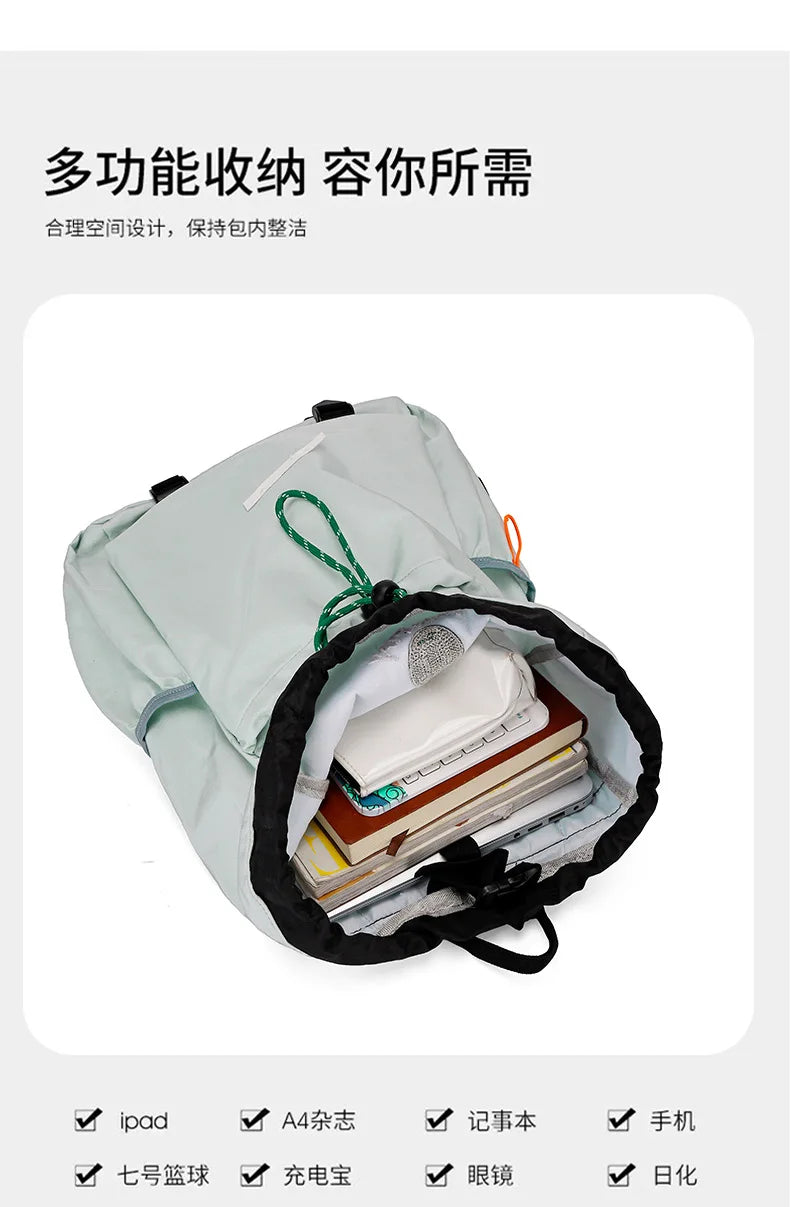 Portable Tennis Racket Bag Outdoor Sports Lightweight Drawstring Backpack for Men and Women, Hiking Bag.